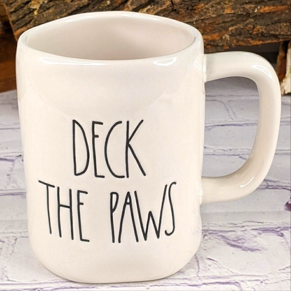 Rae Dunn DECK THE PAWS Ceramic Mug